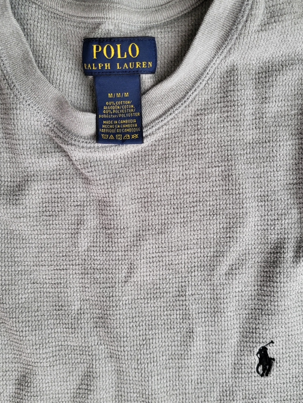 Polo by Ralph Lauren Men’s Long-Sleeve Crew Thermal Gray size M - Picture 7 of 9